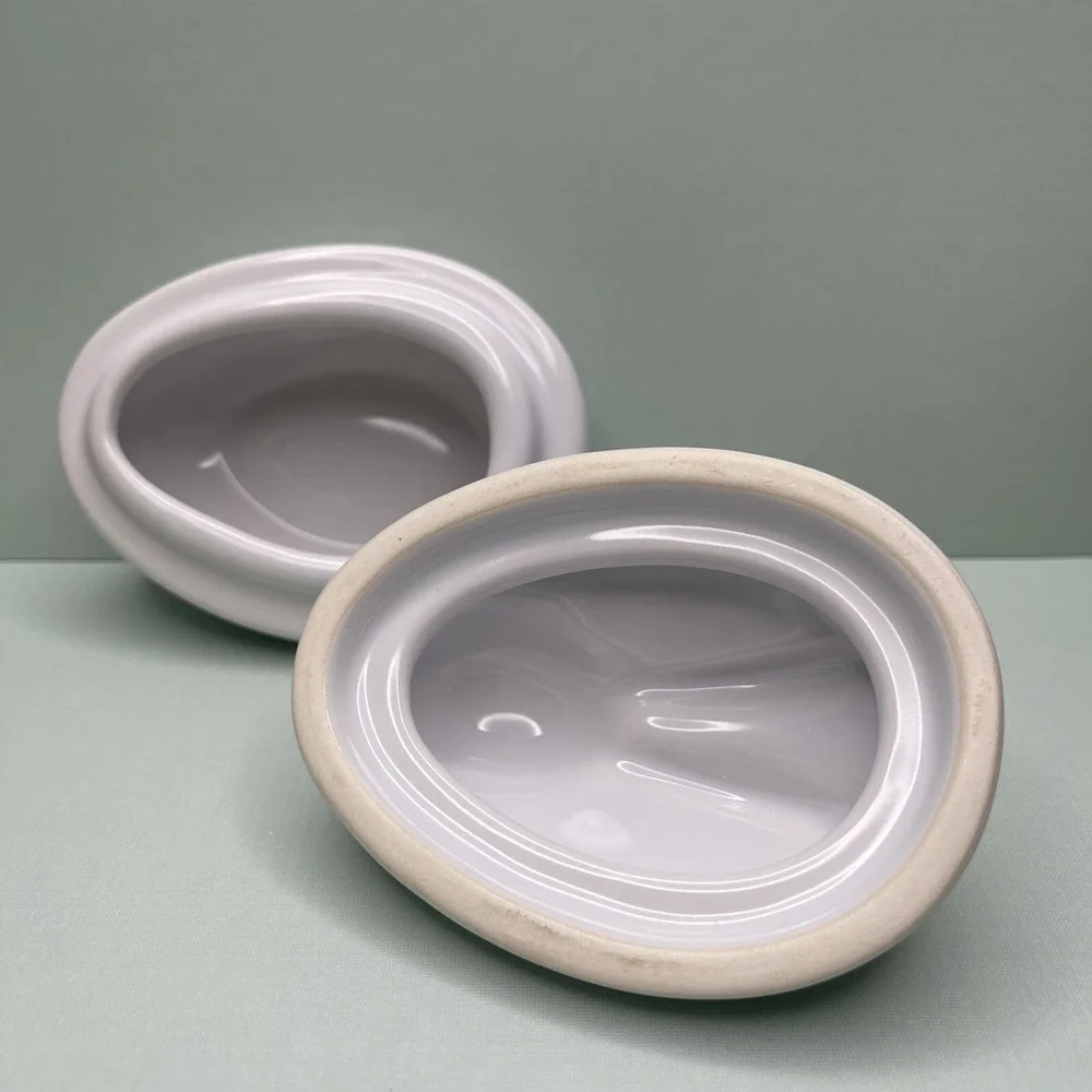 Pottery Barn Bunny Rabbit Bowl Candy‎ Dish Lid White Trinket Box Spring Easter